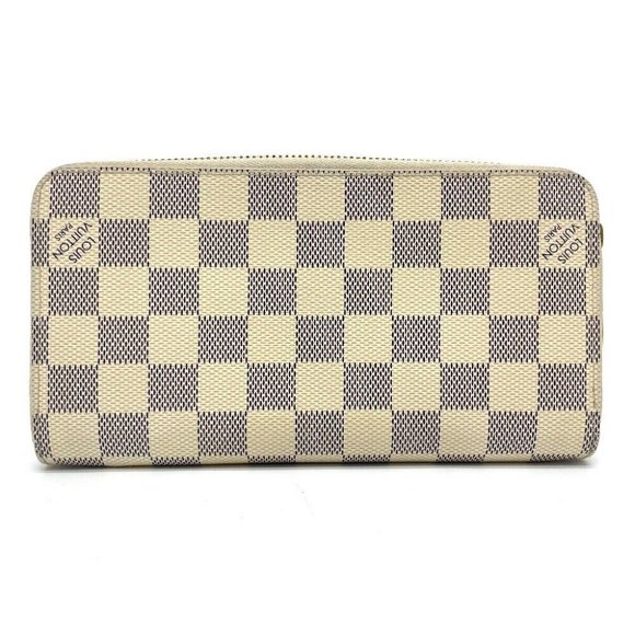 LOUIS VUITTON DamierAzur Zippy Wallet Zip Around Long Wallet White - Picture 4 of 12